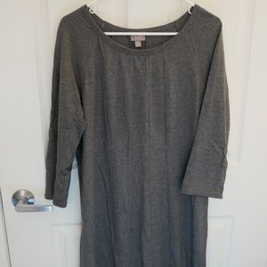 J. Jill Long Sleeved Gray Dress Petite L
